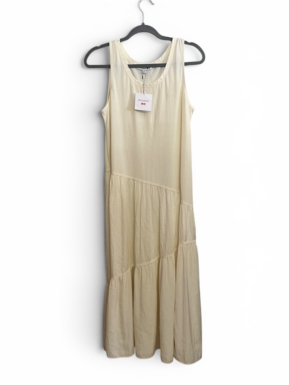 JW Anderson X Uniqlo CreamTiered Sleeveless Maxi Dress Size M Womens COTTON NWT